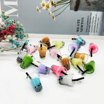 10buc Moda Pearl Lapte Ceai Rășină Farmece 13*25mm Bea Pandantive Floatings DIY Cercei Bijuterii Accesorii Handmade YZ618