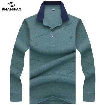 SHANBAO de bumbac de înaltă calitate rever maneca lunga tricou Polo model de broderie 2020 spring fashion casual tineret tricou POLO barbati