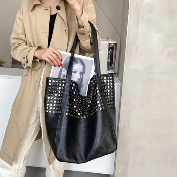Brand de lux din piele de moda nit design mare geantă de mână de înaltă calitate geanta casual fashion designer geantă de umăr, sac de cumpărături