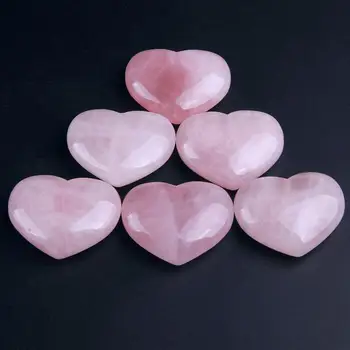 1 buc Naturale Roz Cuart roz Inima de Cristal Sculptate de Cristal Reiki de Vindecare Palma Piatra Dragoste în Formă de Inimă de Piatră
