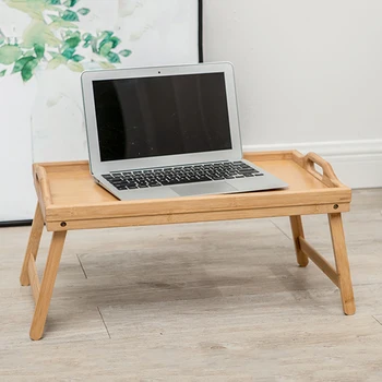 Laptop portabil, Masa Natura Bambus Simplu Calculator de Birou Pliere Reglabil pentru Pat, Canapea Calculator Stand Notebook Masă de Picnic