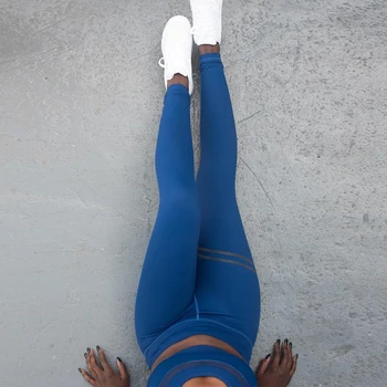 SALSPOR Talie Înaltă Fitness Femei Jambiere Dungă Mozaic Respirabil Slim Leggins Femeie Poliester Casual Push-Up Jambiere