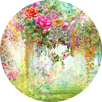Cercul rotund fundal copil de dus fundal Colorat pictura flori florale nunta petrecere decor elastic 3 cilindri YY-302