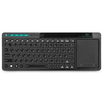 Rii K18 Plus Wireless Multimedia rusă / English Keyboard 3-Culoare LED-uri cu iluminare din spate cu Multi-Touch pentru TV Box,PC