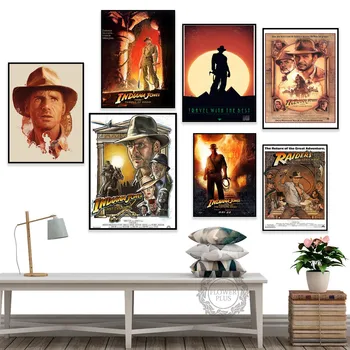 Indiana Jones Poster Aventura Clasic de Film Postere si Printuri Panza Pictura Arta de Perete Poza Decor Acasă картины на стену