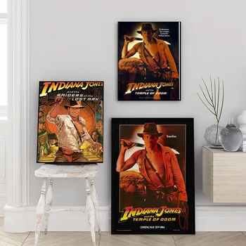 Indiana Jones Poster Aventura Clasic de Film Postere si Printuri Panza Pictura Arta de Perete Poza Decor Acasă картины на стену