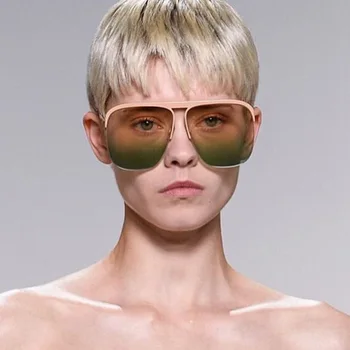 Semi-Fără Ramă Pătrată Ochelari De Soare Femei Bărbați 2020 Brand De Lux Supradimensionat Ochelari De Soare Femei De Moda De Epocă Nuante Degrade Ochelari