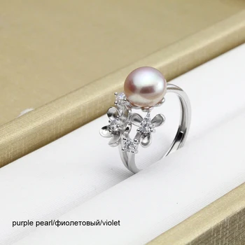 Marime Inel Cu Perle Naturale De Apă Dulce Pearl Bijuterii Inele De Nunta Flori De Argint 925 Inele Pentru Femei Cadouri