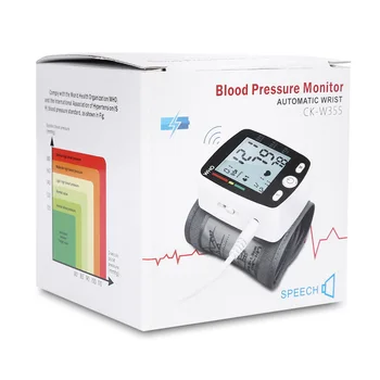 Voce engleză incheietura mainii Bp Monitoare Tensiometru USB reîncărcabilă automată a tensiunii arteriale monitor