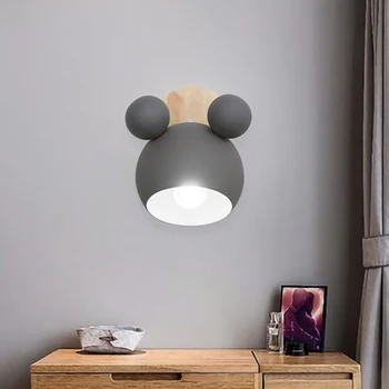 Nordic Simplitate Copii desene animate lampă de perete de interior, dormitor, camera de zi starea de spirit tranșee de perete hol mansarda Mickey corp de iluminat
