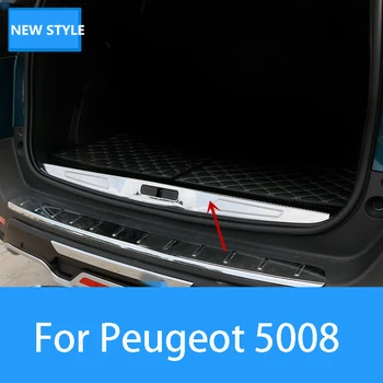 Pentru Peugeot 5008 2017-2019 din oțel inoxidabil Interior din Spate, Portbagaj, Bara de protecție Scuff Placa Pragului de Ușă Bara Spate Protector Pervaz