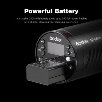 Godox AD100 pro Buzunar lumina Blitz pentru fuji, nikon Canon Sony 2.4 G Wireless Speedlight 100Ws TTL 2600mAh Portabil în aer liber