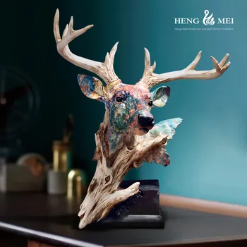 [MGT]Nordice ornament decor rășină de simulare cap de cerb statuie biroul de acasă decor creativ meserii
