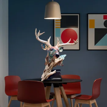 [MGT]Nordice ornament decor rășină de simulare cap de cerb statuie biroul de acasă decor creativ meserii