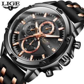 2020 LIGE Barbati Ceas Brand de Top Sport de Lux Cuarț Bărbați Ceasuri Plin de Oțel rezistent la apă, Cronograf Ceas de mână pentru Bărbați Relogio Masculino