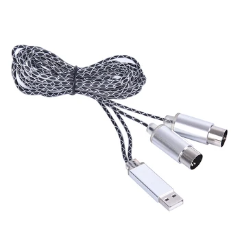 Cablu MIDI USB IN-OUT Converter, Profesional MIDI Interfață cu Indicator luminos, Coajă de Metal