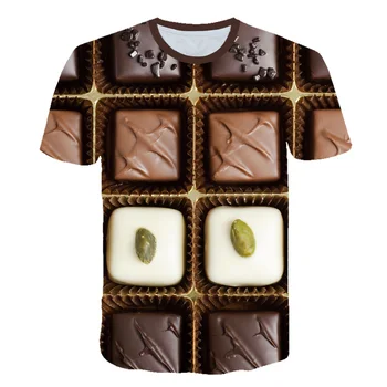 Casual Doamnelor Bomboane de Ciocolata/Creativitate Tricou Tricou Femei Plus Dimensiune Maneca Scurta O-gât Mujer T-shirt de Proiectare 3D Tee Shirt