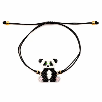 FAIRYWOO Goothic Panda Brățară Negru Miyuki Șirag de mărgele Bijuterii Handmade Bratari Cordon Pentru Femei Accesorii Copil Delica Cadouri