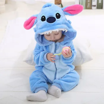 Copii Desene Animate Romper Nou-Născut Cu Gluga Inflant Îmbrăcăminte Băiat Fată Onesie Pijamale Animale Salopeta Panda Costum De Flanel Salopetă Pentru Copii
