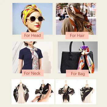2020 Nou Eșarfă de Mătase pentru Doamna Gât Banda de Păr Print Floral Șaluri și Împachetări Foulard Femei Cravată Eșarfă Eșarfe