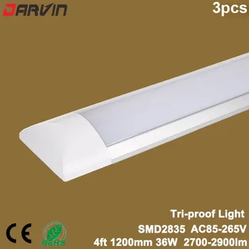 3pcs Led Tub Lumina Plafon Plat Batten Lampa 4ft 1200 mm 900 mm 600mm 220V 110V Pret de Fabrica