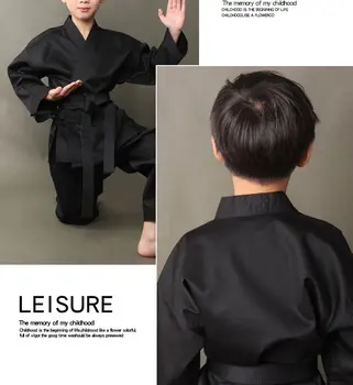 Adulți și copii KARATE imbracaminte copii, uniforme uniforme de karate kung fu Kardined pe formare de îmbrăcăminte de îmbrăcăminte negru/alb