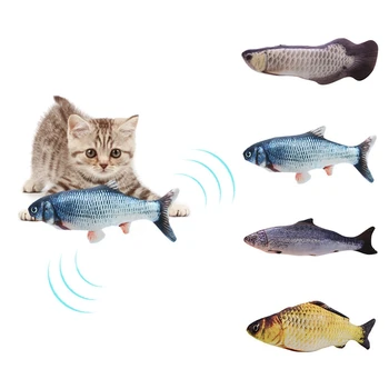 30CM Electronice, animale de Companie Pisica Simulare Pește Jucărie USB de Încărcare a Bateriei Cat de Mestecat Joc Jucărie Musca Consumabile Dropshiping