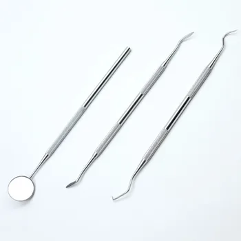 3pcs Dentare Instrumente din Oțel Inoxidabil Kit de Albire a Dintilor Stomatologie Dentist seks Dinte racleta scala Set oglinda instrumente de 30