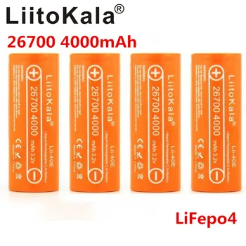 LiitoKala Lii-40E3.2V 26700 4000mAh Lifepo4 Baterie Reîncărcabilă pentru lumina solară, lumina de avertizare microfoane în Loc de 26650