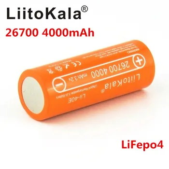 LiitoKala Lii-40E3.2V 26700 4000mAh Lifepo4 Baterie Reîncărcabilă pentru lumina solară, lumina de avertizare microfoane în Loc de 26650