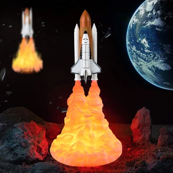 Imprimare 3D Space Shuttle Luna Lampă 5V USB Reîncărcabilă Lumina de Noapte Racheta Apollo Birou Atmosferă de Iluminat Copii Cadou de Crăciun