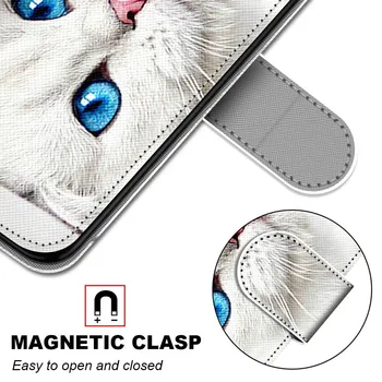 Piele Caz Pentru Samsung Galaxy A51 Caz Flip Cover Lux de Animale Desene animate Drăguț Vopsea Cover Portofel Pentru Samsung A51 SM-A515F Caz