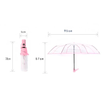 1 buc Windproof pliabil automată umbrelă transparentă doamnelor bărbați soare, ploaie, vânt viziune clară acasă echipamentul de ploaie umbrelă de soare