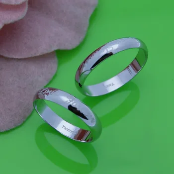 Argint 925 pentru cupluri inel, suprafață netedă model scrisoare inel simplu de bijuterii de argint