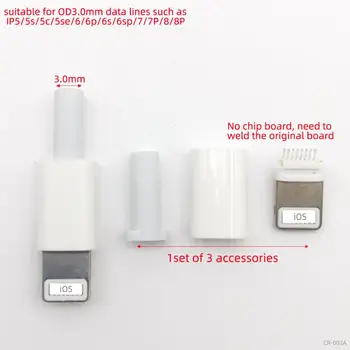 100setsUSBFor iphone plug de sex masculin cu cip conectorul de pe placa de sudare 2.6/3.0 mm Date OTG interfață linie de DIY cablu de date adaptor de piese