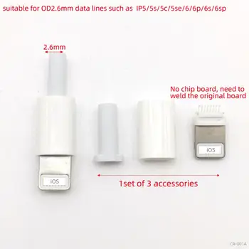 100setsUSBFor iphone plug de sex masculin cu cip conectorul de pe placa de sudare 2.6/3.0 mm Date OTG interfață linie de DIY cablu de date adaptor de piese