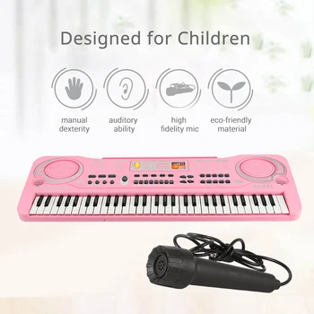 61 de Taste Orga Electronica Digitală USB Tastatură de Pian, Instrument Muzical de Jucarie pentru Copii cu Microfon pian electric pentru copii copii