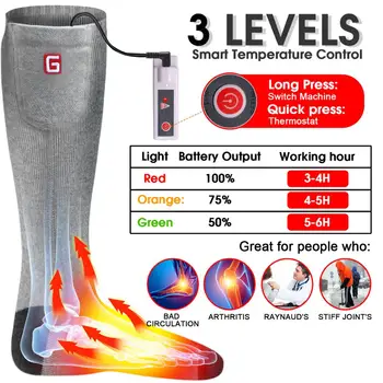 Iarna Unisex Șosete Încălzite Electric cu Acumulator Kit pentru Cronic Picioarele Reci Termic Cald Tricotat de Bumbac Sox