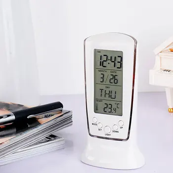 Electronic ceas LED ceas electronic luminos leneș ceas deșteptător lumina de Fundal LCD Digital Ceas cu Alarmă Calendar, Termometru