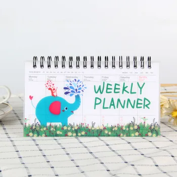 Flamingo Săptămânal Planificator de zi cu Zi Notebook Kawaii Desene animate Birou Permanent Memo Pad cu 50 de Coli pentru Școală Office Home Supplies