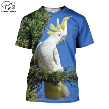 PLstar Cosmos Animal Papagal Flori Bird Retro NewFashion Amuzant Streetwear 3DPrint Unisex Vara tricouri Tricouri cu Mâneci Scurte N-5