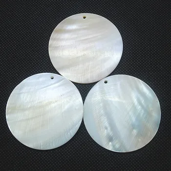 5pcs Alb Shell Pandantive Forma Rotunda Mama De Perla Bijuterii Femei 20 mm 40 mm 50 mm 60 mm Naturale de apă Dulce de Tăiere