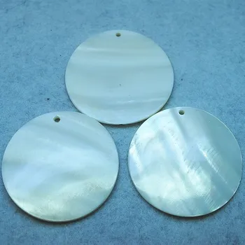 5pcs Alb Shell Pandantive Forma Rotunda Mama De Perla Bijuterii Femei 20 mm 40 mm 50 mm 60 mm Naturale de apă Dulce de Tăiere