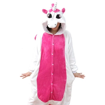 Kigurumi Unicorn Seturi de Pijamale Flanel Animal Pijamale Doamnelor Iarna unicornio Cămășuță de noapte Pijamale Pijamale Homewear Cosplay Costum