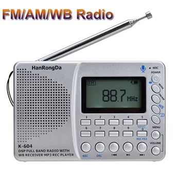 FM/AM/BM Radio Portabil Mini MP3 Player cu MICROFON Suport de Înregistrare Card TF, AUX Baterie Reîncărcabilă Receptor