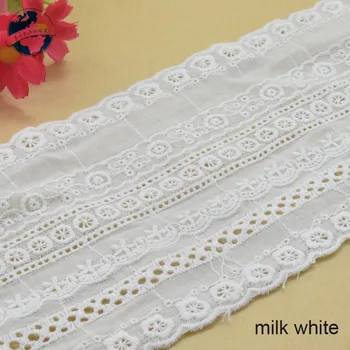 3yards 11cm alb bumbac broderie dantelă franceză panglica dantelă ghipura material diy ornamente de tricotat cu urzeală, Accesorii de cusut#3761