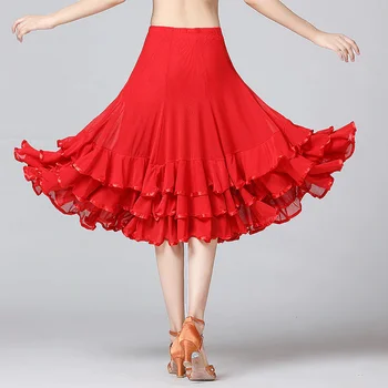 Doamna De Dans Fuste Feminine Vals Modern Fuste De Dans Tango Performanță Costum Standard Național De Dans Fuste