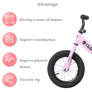 Copil Stralucitoare Copii 12 Inch Biciclete Echilibru Ultralight Copiii de Echitatie Biciclete 2-6 Ani Copiii să Învețe să o Plimbare cu Sport Plimbare pe Jucării