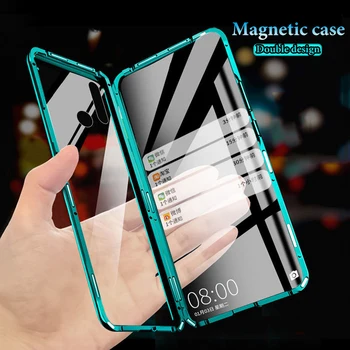 Metal Magnetic Caz Pentru Samsung Galaxy Note 10 8 9 S20 S10 S9 S8 Plus S20 Ultra A8 A9 2018 A50 A70 A20-Side Dublu Capac De Sticlă