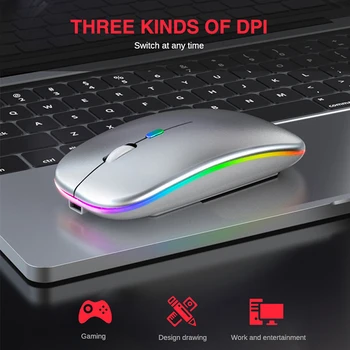 SeenDa Bluetooth Mouse-ul fără Fir 1600DPI RGB LED Mouse de Gaming Pentru Macbook Calculator Reîncărcabilă Mause Notebook PC Gamer Mouse-ul